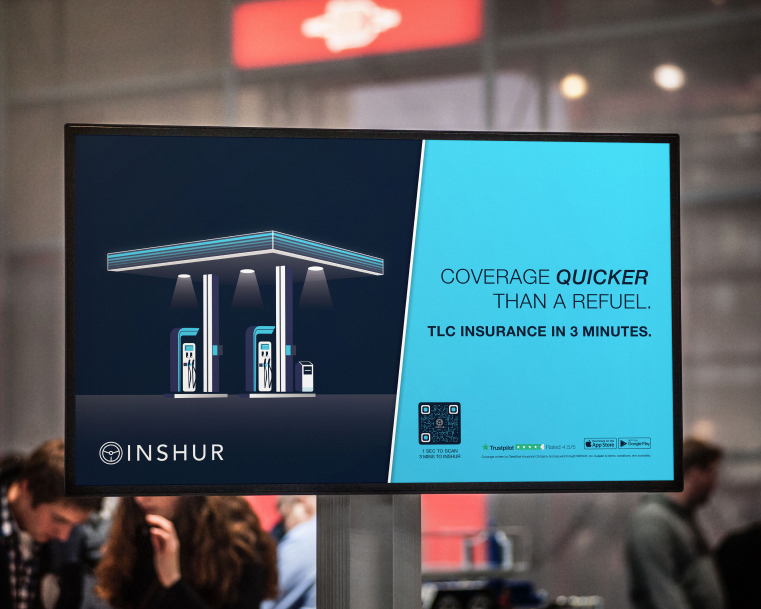 INSHUR digital sign campaign mockup