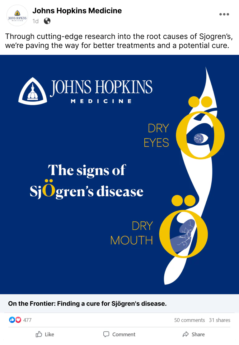 Johns Hopkins Sjögren’s: sjogrens social 01