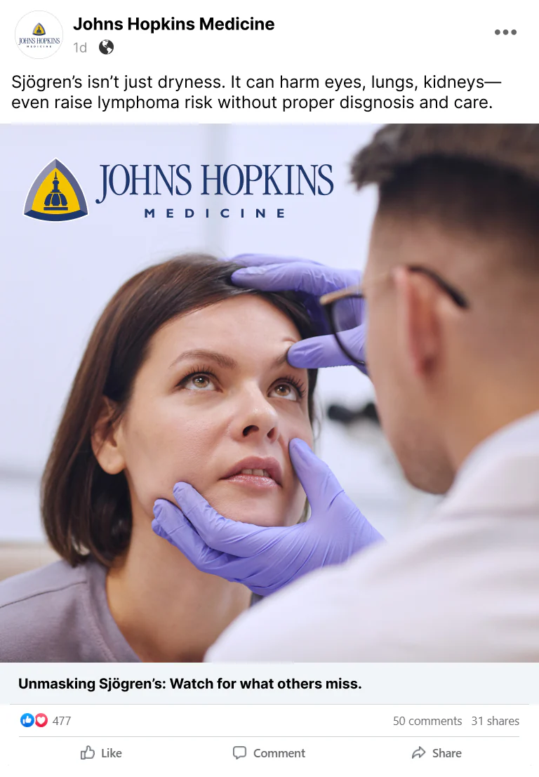 Johns Hopkins Sjögren’s: sjogrens social 03