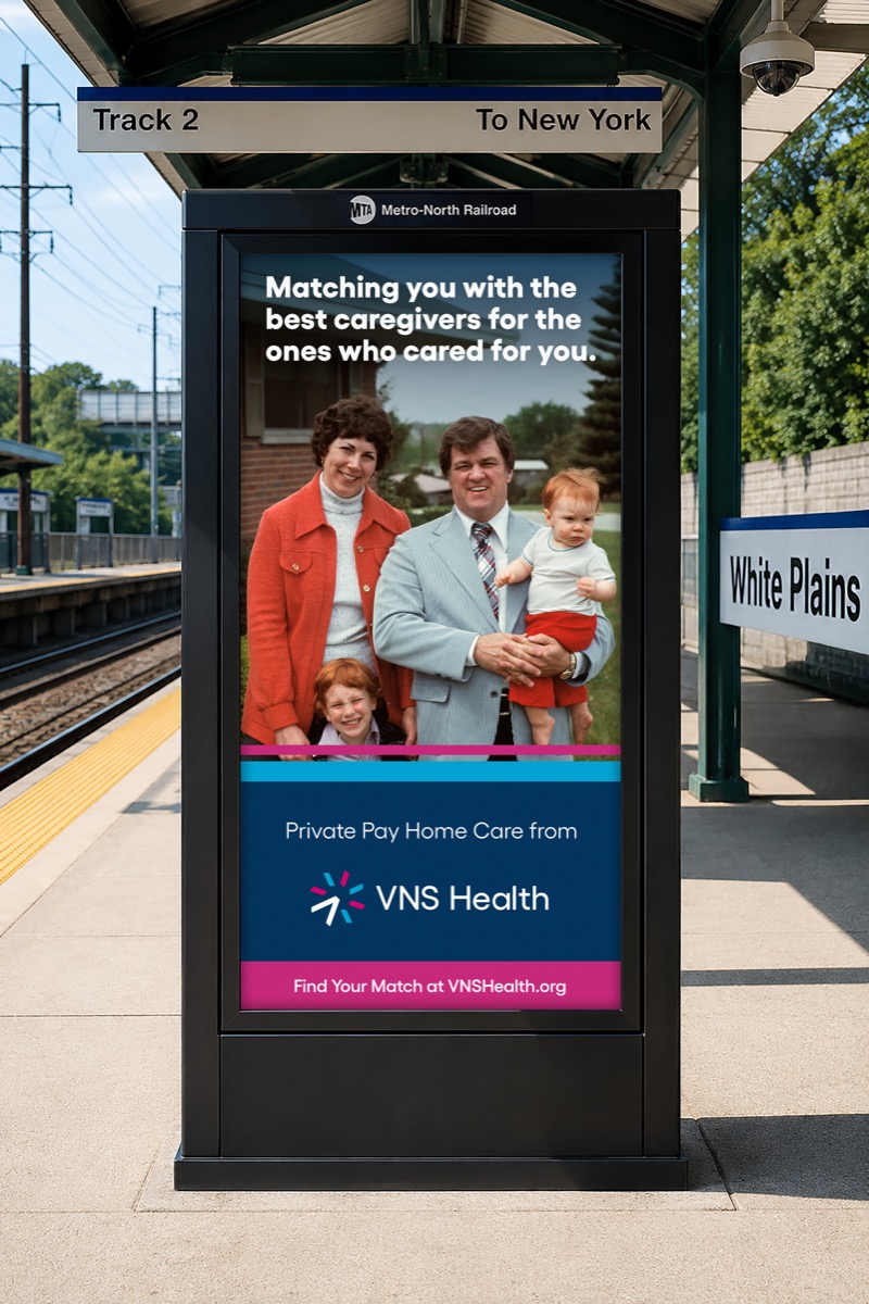 VNS Health Private Pay print advertisement featuring an archival family photograph.